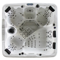 JACUZZI OGRODOWE WANNA SPA703B BIAŁA MARMUROWA OBUDOWA SZARA 230x215 CM SPA-703B