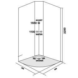 Kabina z Hydromasażem Ontario 9909AS 90x90 sauna