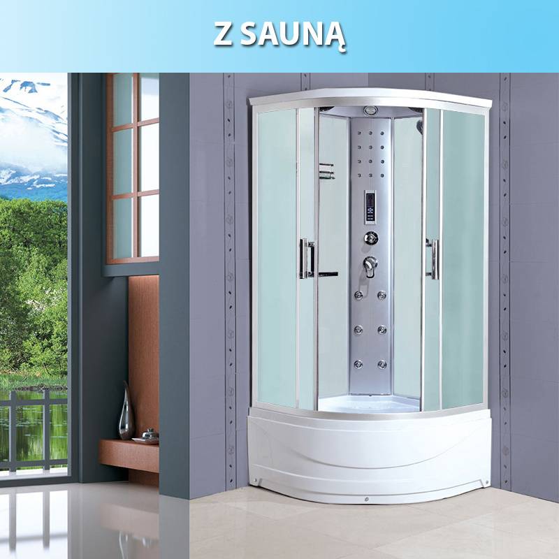 Kabina z Hydromasażem WSH1306AS 90x90 biała WHITE MAT