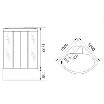 Kabina z Hydromasażem WSH1306BS 100x100 biała WHITE MAT