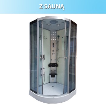 Kabina z Hydromasażem WSH7180BS 80x80 biała sauna