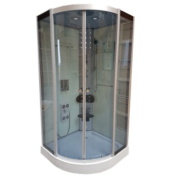 Kabina z Hydromasażem WSH7180BS 80x80 biała sauna