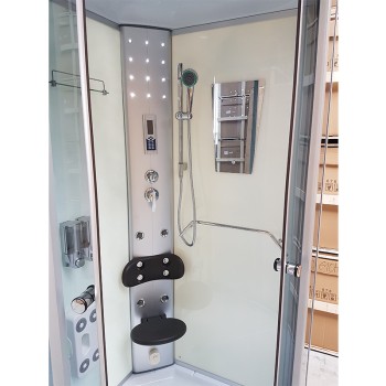 Kabina z Hydromasażem WSH7180BS 80x80 biała sauna
