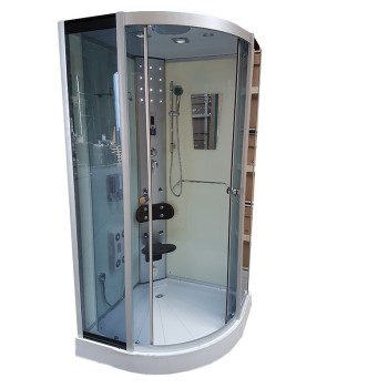 Kabina z Hydromasażem WSH7180BS 80x80 biała sauna