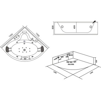 Wanna SPA z hydromasażem Coro 636 135x135