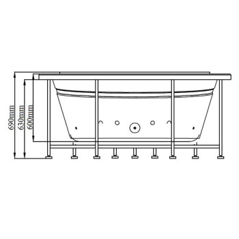 Wanna SPA z hydromasażem Della 916 155x155