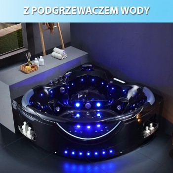 Wanna SPA z hydromasażem EOS 932 BLACK CZARNA 155x155