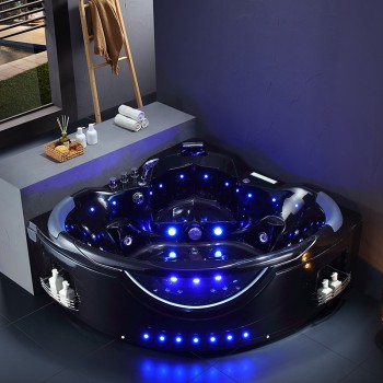 Wanna SPA z hydromasażem EOS 932 BLACK CZARNA 155x155