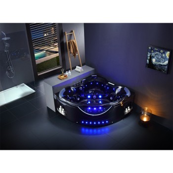 Wanna SPA z hydromasażem EOS 932 BLACK CZARNA 155x155