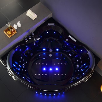 Wanna SPA z hydromasażem EOS 932 BLACK CZARNA 155x155