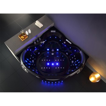 Wanna SPA z hydromasażem EOS 932 BLACK CZARNA 155x155