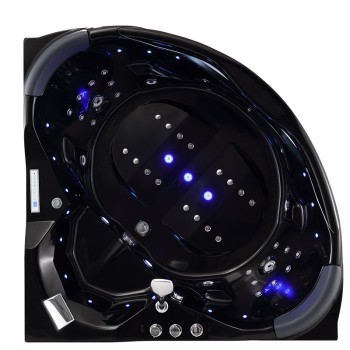 Wanna SPA z hydromasażem EOS 932 BLACK CZARNA 155x155