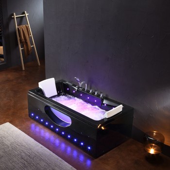 Wanna SPA z hydromasażem IRIS 933A BLACK CZARNA 150x84