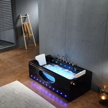 Wanna SPA z hydromasażem IRIS 933A BLACK CZARNA 150x84