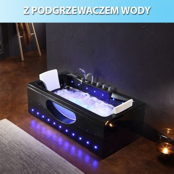 Wanna SPA z hydromasażem IRIS 933C BLACK CZARNA 170x84
