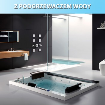 Wanna SPA z hydromasażem Kalambo 914 do zabudowy 190x150 Czarna