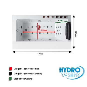 Wanna SPA z hydromasażem Lobos 915 Biała 170x100