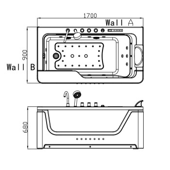 Wanna SPA z hydromasażem Nevada 912PB 170x90 Biała