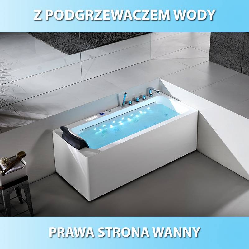 Wanna SPA z hydromasażem Olimpia 935CR 170x75 Prawa