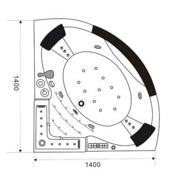 Wanna SPA z hydromasażem Sicilia 678A 140x140