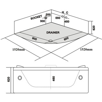 Wanna SPA z hydromasażem Veronica 678B 152x152