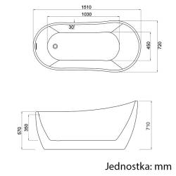WANNA WOLNOSTOJĄCA ARIA 506B 150x70
