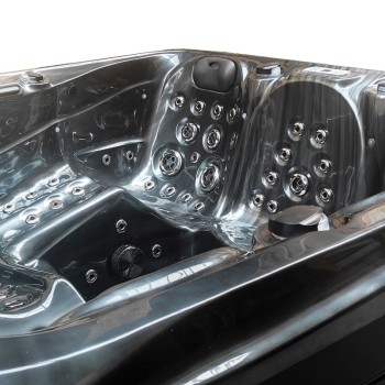 JACUZZI OGRODOWE WANNA SPA510 210x210 czarna fala Obudowa kawa