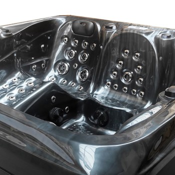 JACUZZI OGRODOWE WANNA SPA510 210x210 czarna fala Obudowa kawa
