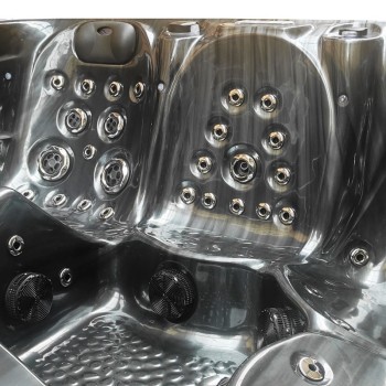 JACUZZI OGRODOWE WANNA SPA510 210x210 czarna fala Obudowa kawa
