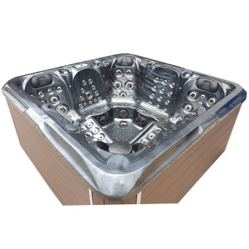 JACUZZI OGRODOWE WANNA SPA510 210x210 czarna fala Obudowa kawa