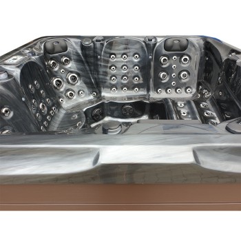 JACUZZI OGRODOWE WANNA SPA510 210x210 czarna fala Obudowa kawa