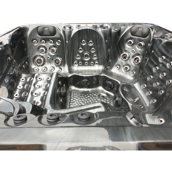 JACUZZI OGRODOWE WANNA SPA510 210x210 czarna fala Obudowa kawa