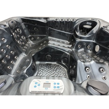 JACUZZI OGRODOWE WANNA SPA510 210x210 czarna fala Obudowa kawa