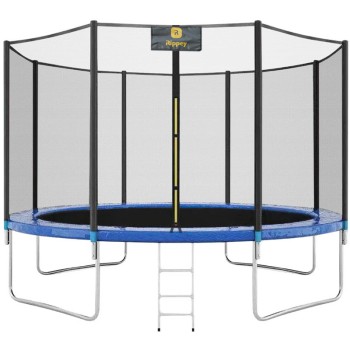 Trampolina Ogrodowa dla dzieci 366cm Rippey CHASE 12FT Czarno-niebieska