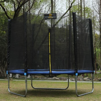 Trampolina Ogrodowa dla dzieci 366cm Rippey CHASE 12FT Czarno-niebieska