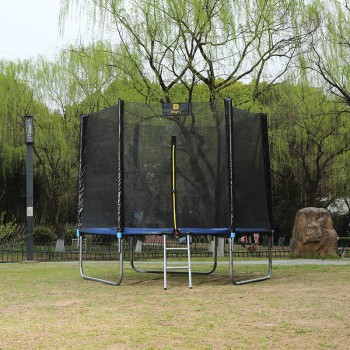 Trampolina Ogrodowa dla dzieci 366cm Rippey CHASE 12FT Czarno-niebieska