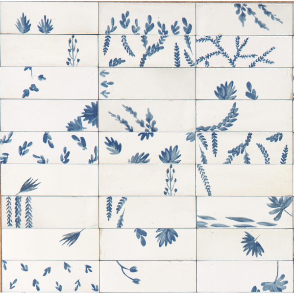 MARAZZI Rice Bianco Decoro Leaf Lux 5x15cm M96T MARAZZI Rice Bianco Decoro Leaf Lux 5x15cm M96T