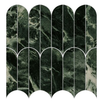 Allmarble Verde Aver Mosaico Ventaglio Lux 29,8x29,8