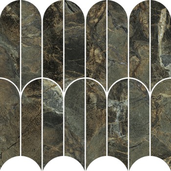 Allmarble Verde Borgogna Mosaico Ventaglio Lux 29,8x29,8