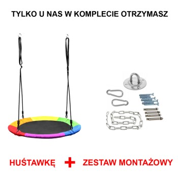 Huśtawka ogrodowa bocianie gniazdo dla dzieci WIKTORIA mix