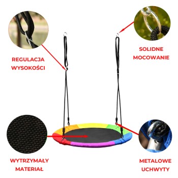 Huśtawka ogrodowa bocianie gniazdo dla dzieci WIKTORIA mix