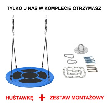 Huśtawka ogrodowa bocianie gniazdo dla dzieci WIKTORIA niebieski