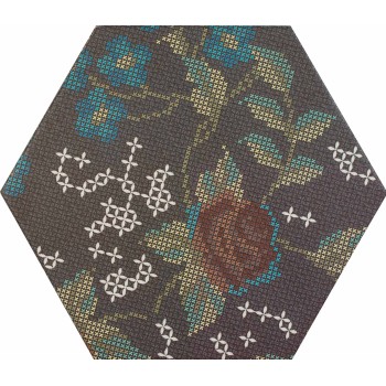 PUNTO CROCE BLACK DECOR HEXAG. 25X29 cm Płytka Ceramiczna gres APAVISA