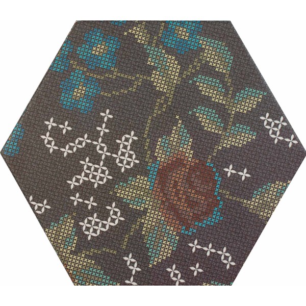 PUNTO CROCE BLACK DECOR HEXAG. 25X29 cm Płytka Ceramiczna gres APAVISA PUNTO CROCE BLACK DECOR HEXAG. 25X29 cm Płytka Ceramiczna gres APAVISA