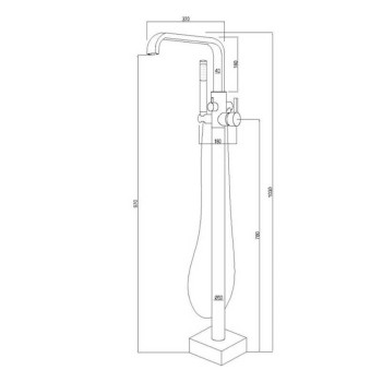 Bateria łazienkowa wannowa wolnostojąca F2036B black