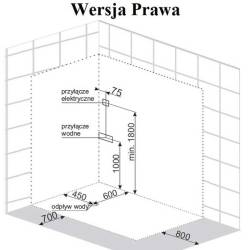 Kabina z Hydromasażem Victoria 9912R 120x85 prawa sauna