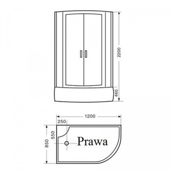 Kabina z Hydromasażem Victoria 9912R 120x85 prawa sauna
