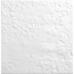 Płytka ceramiczna dekoracyjna Quintessenza BUCCHERO (5 grafiche) bianco Matt 13.2x13.2 cm