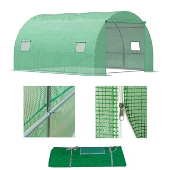 Tunel foliowy 10m2 ogrodowy szklarnia folia 4x2,5m TF04G ZIELONY