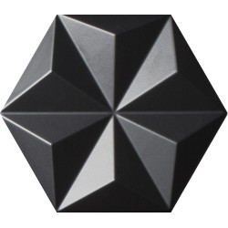 Płytka ceramiczna dekoracyjna Quintessenza ORIGAMI1 nero matt 26,6x23 – lato 13,3 cm